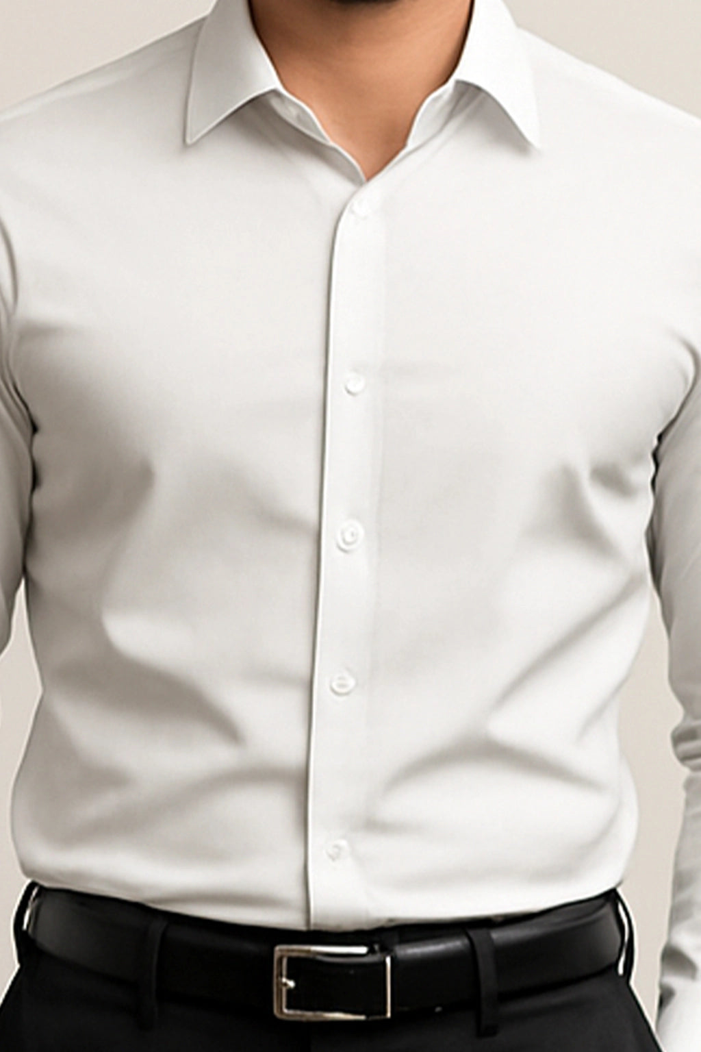 Silver Full Sleeves Cotton Shirt