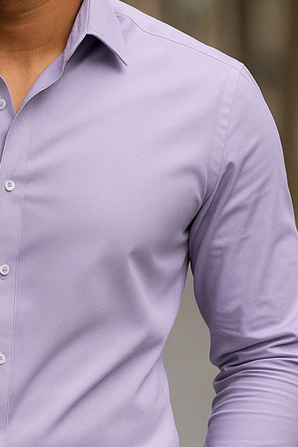 Light Purple Breathable Cotton Shirt