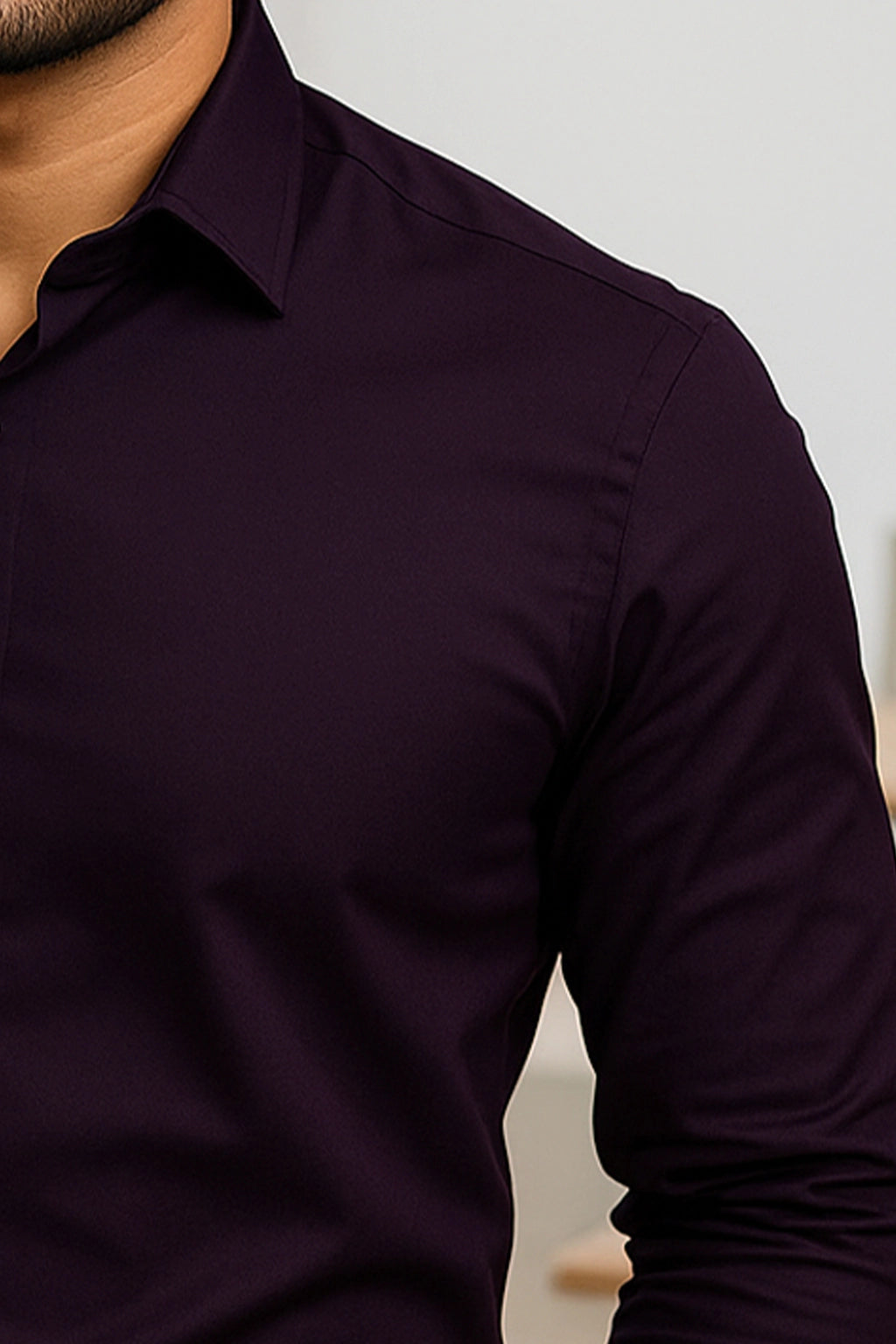 Dark Purple Mens Breathable Shirt
