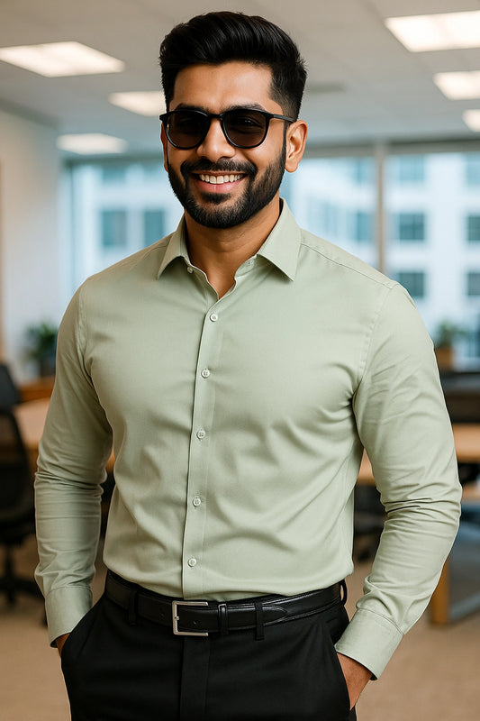 Apple Green Premium Cotton Shirt
