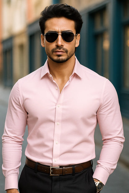 Light Pink Regular Cotton Shirt