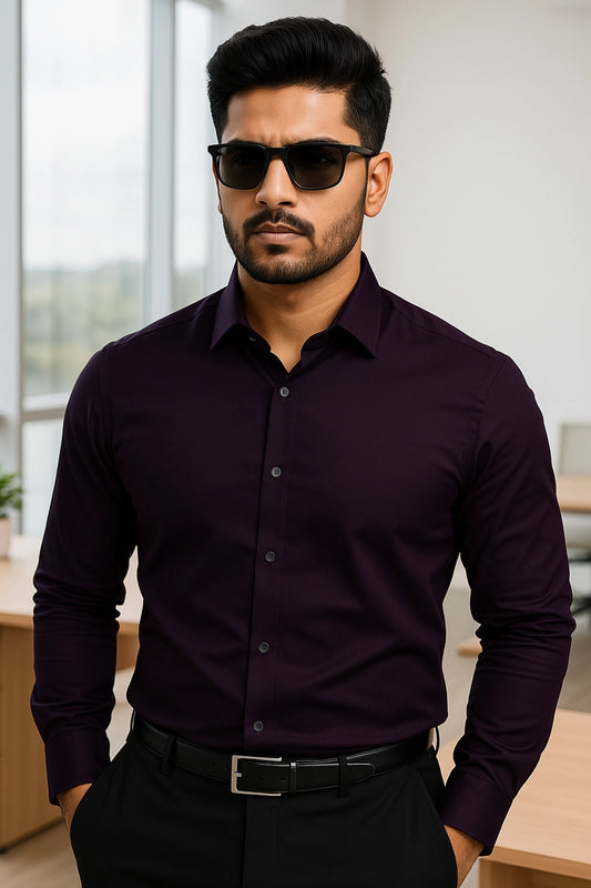 Dark Purple Mens Breathable Shirt