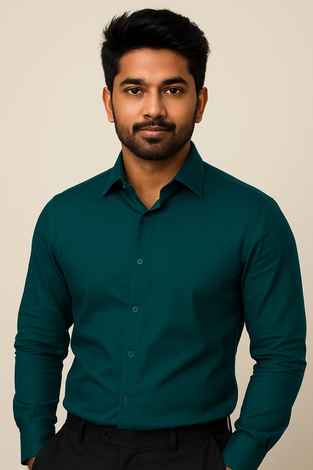 Dark Green Formal Mens Shirt