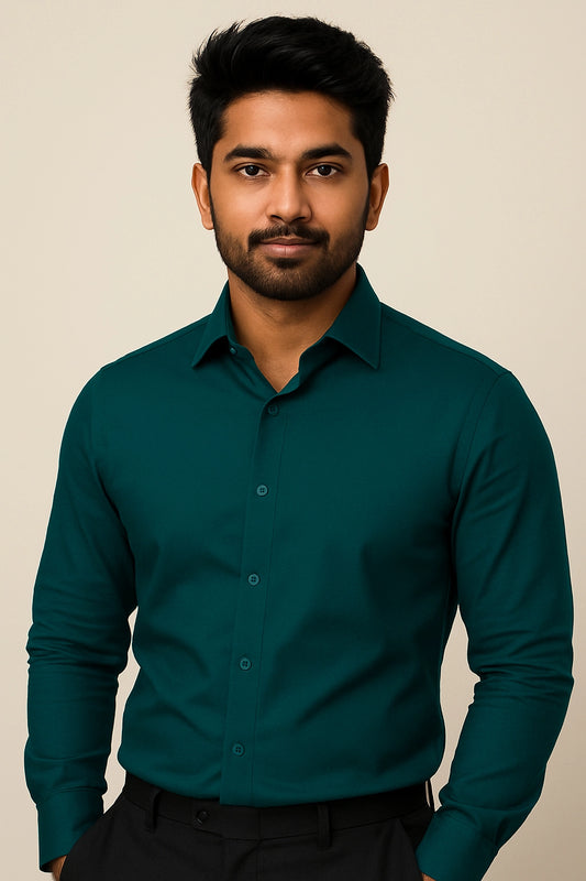 Dark Green Formal Mens Shirt