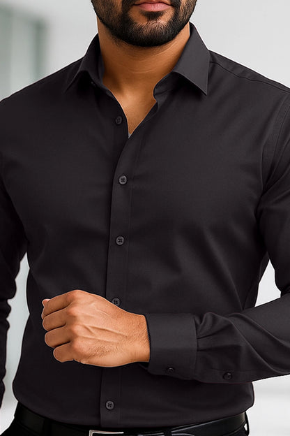 Coal Black Cotton Men's Shirt