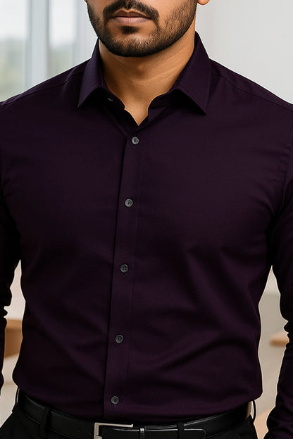 Dark Purple Mens Breathable Shirt