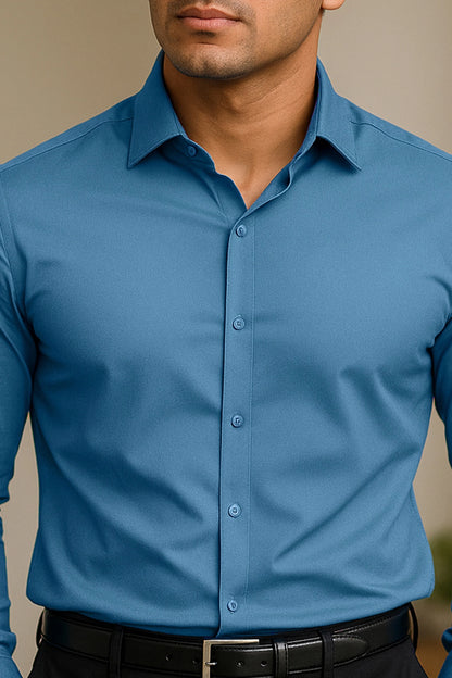 Blue Pure Cotton Shirt