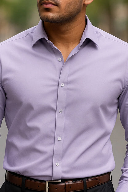 Light Purple Breathable Cotton Shirt