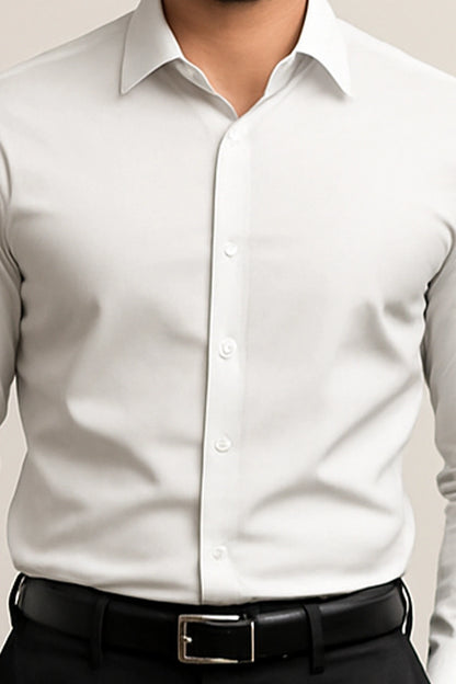 Silver Full Sleeves Cotton Shirt