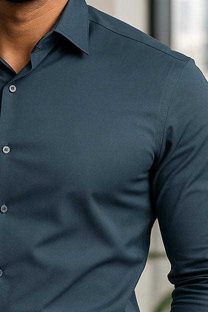 Bottle Green Office Wear Mens Shirt