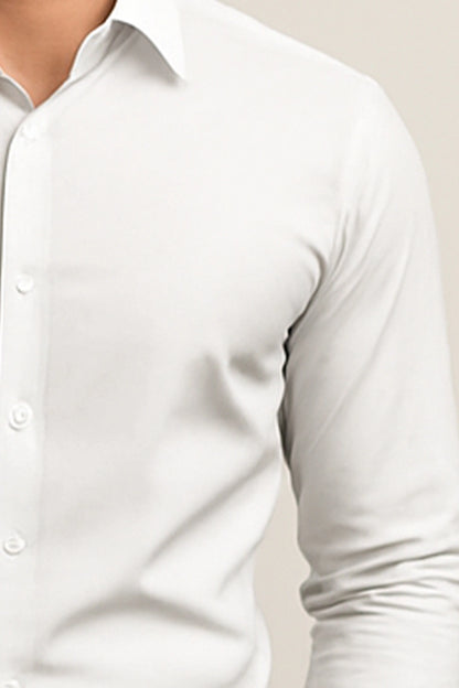 Silver Full Sleeves Cotton Shirt