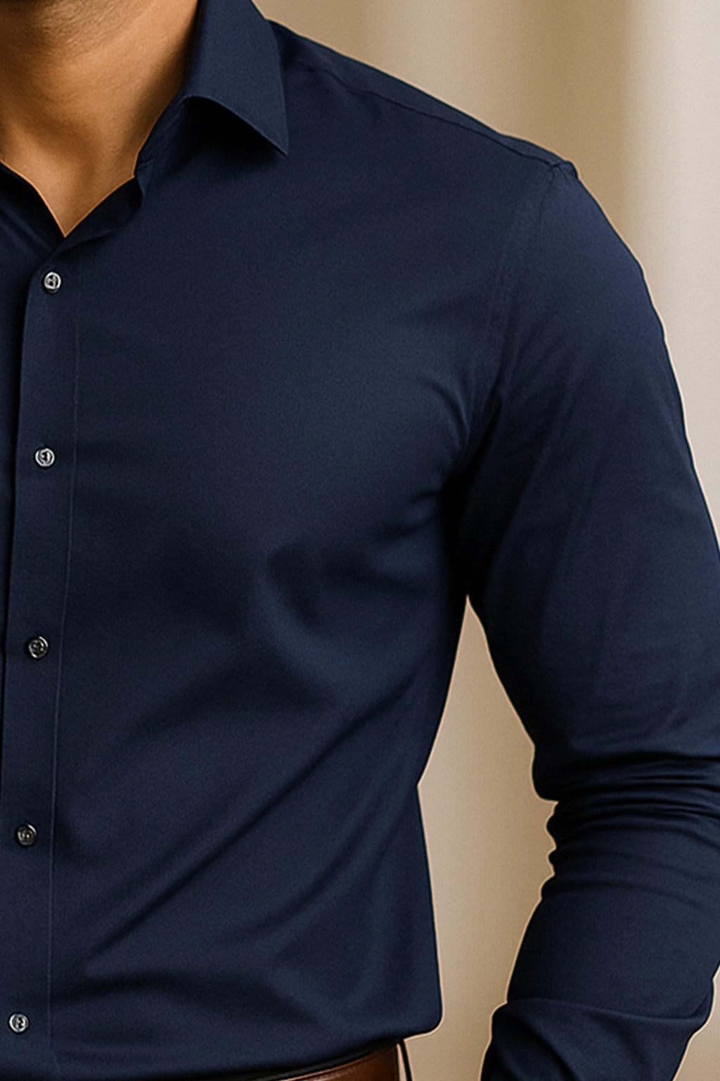 Navy Blue Regular Fit Shirt for Men