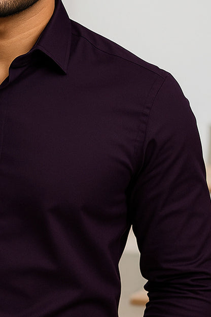 Dark Purple Mens Breathable Shirt