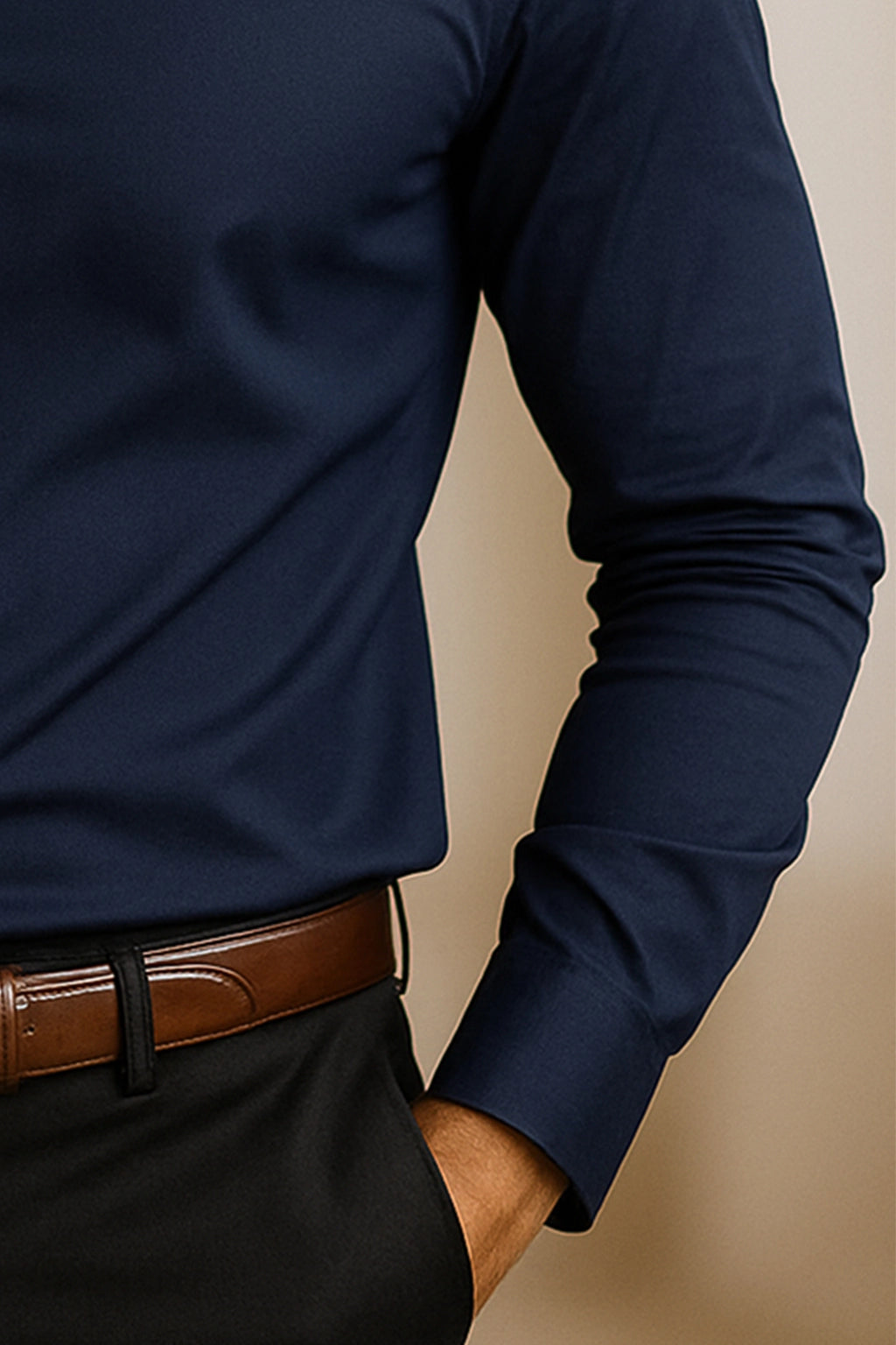 Navy Blue Regular Fit Shirt for Men