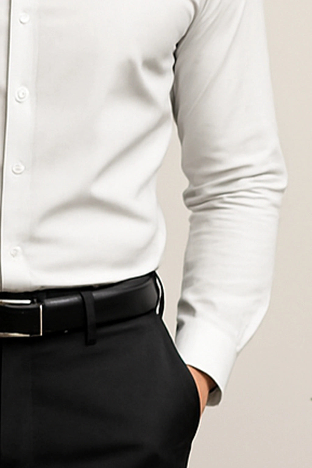 Silver Full Sleeves Cotton Shirt