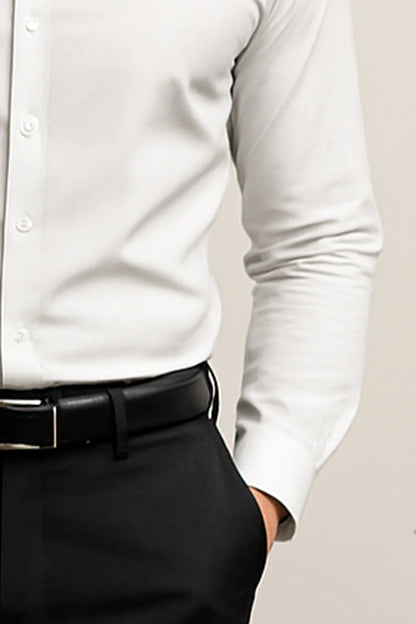 Silver Full Sleeves Cotton Shirt