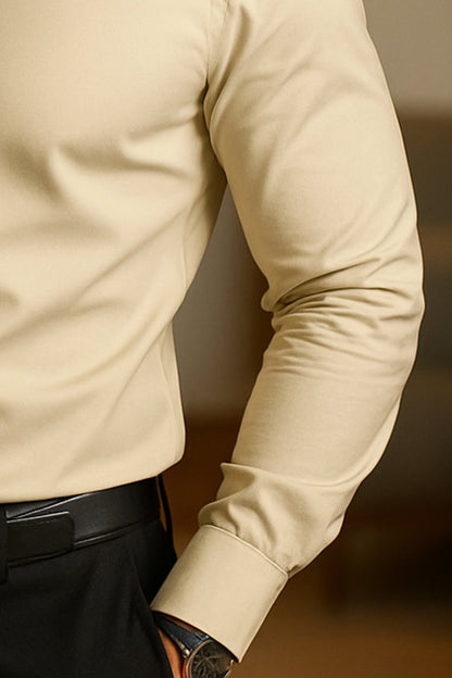 Pale Yellow Formal Cotton Shirt