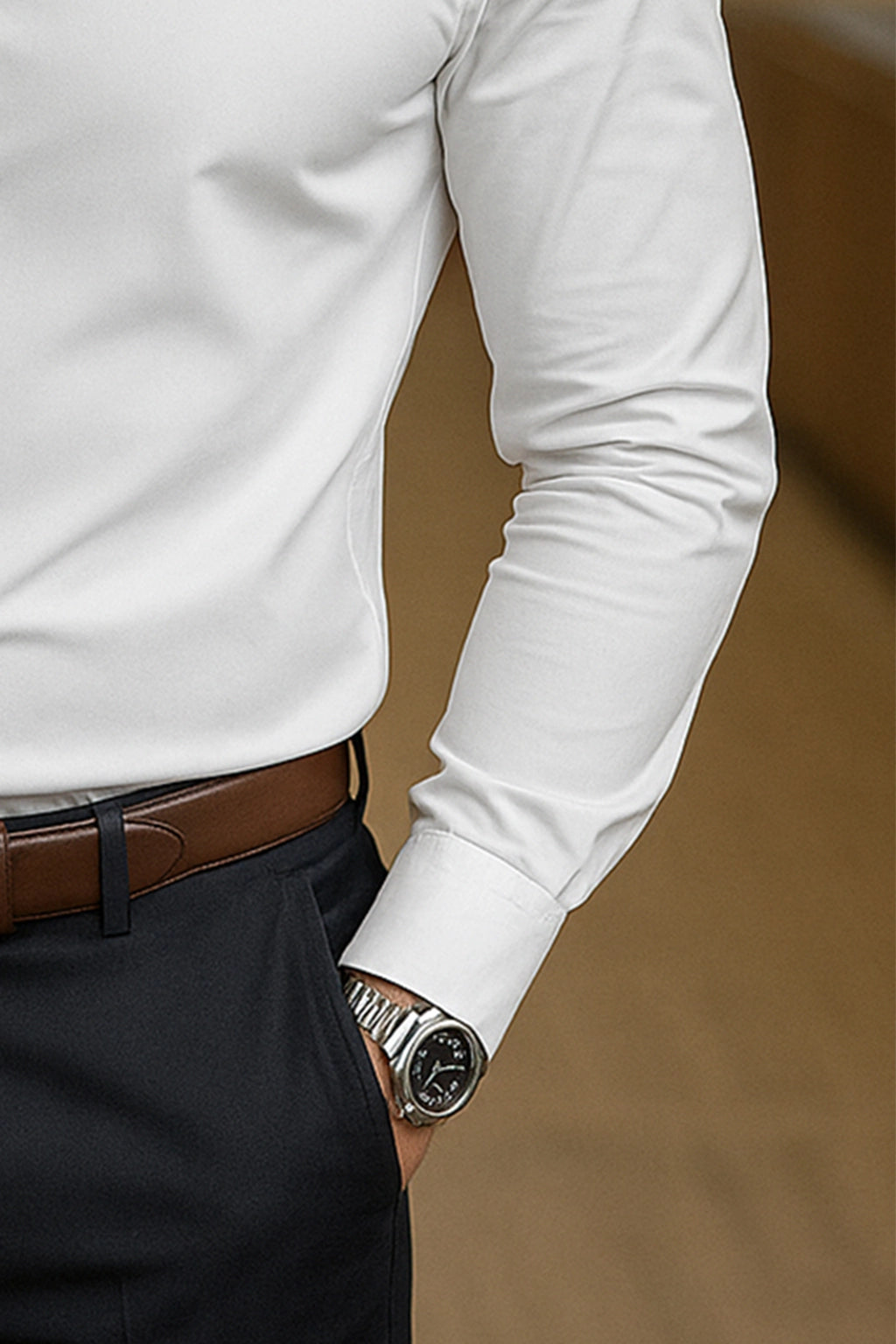 White Color Regular Fit Cotton Shirt