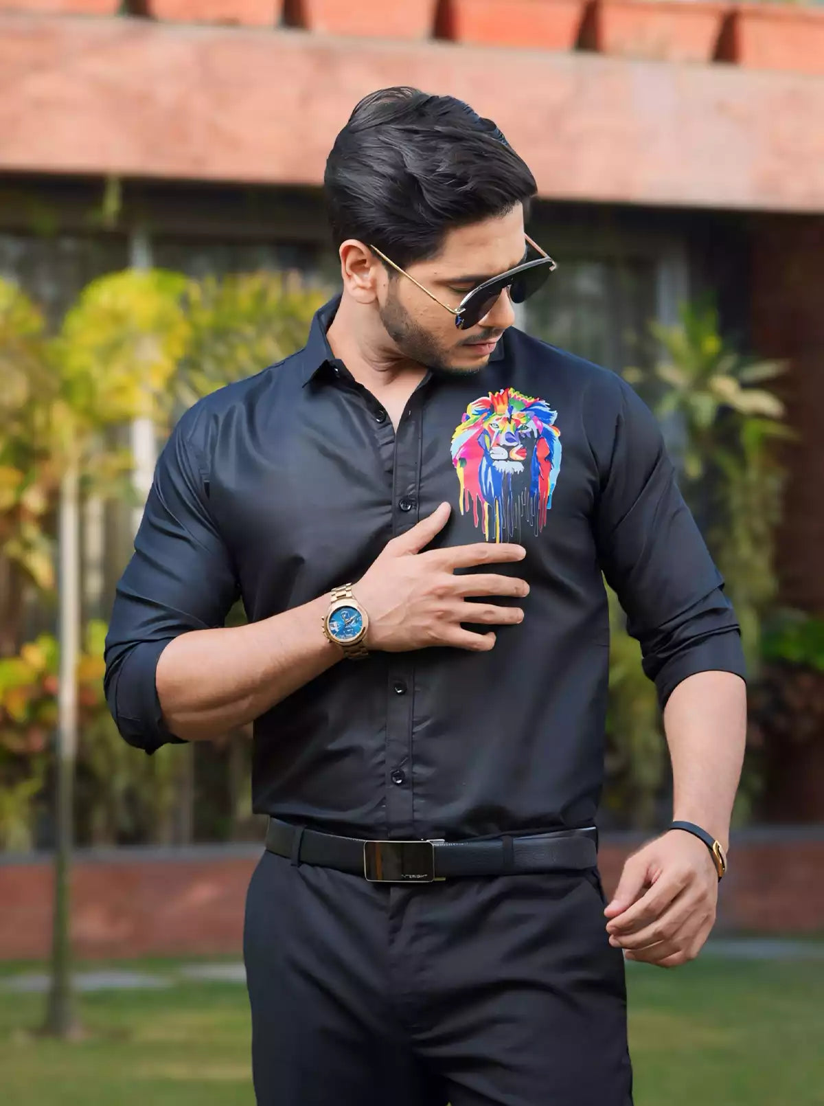 Multicolor Lion Designer Shirt