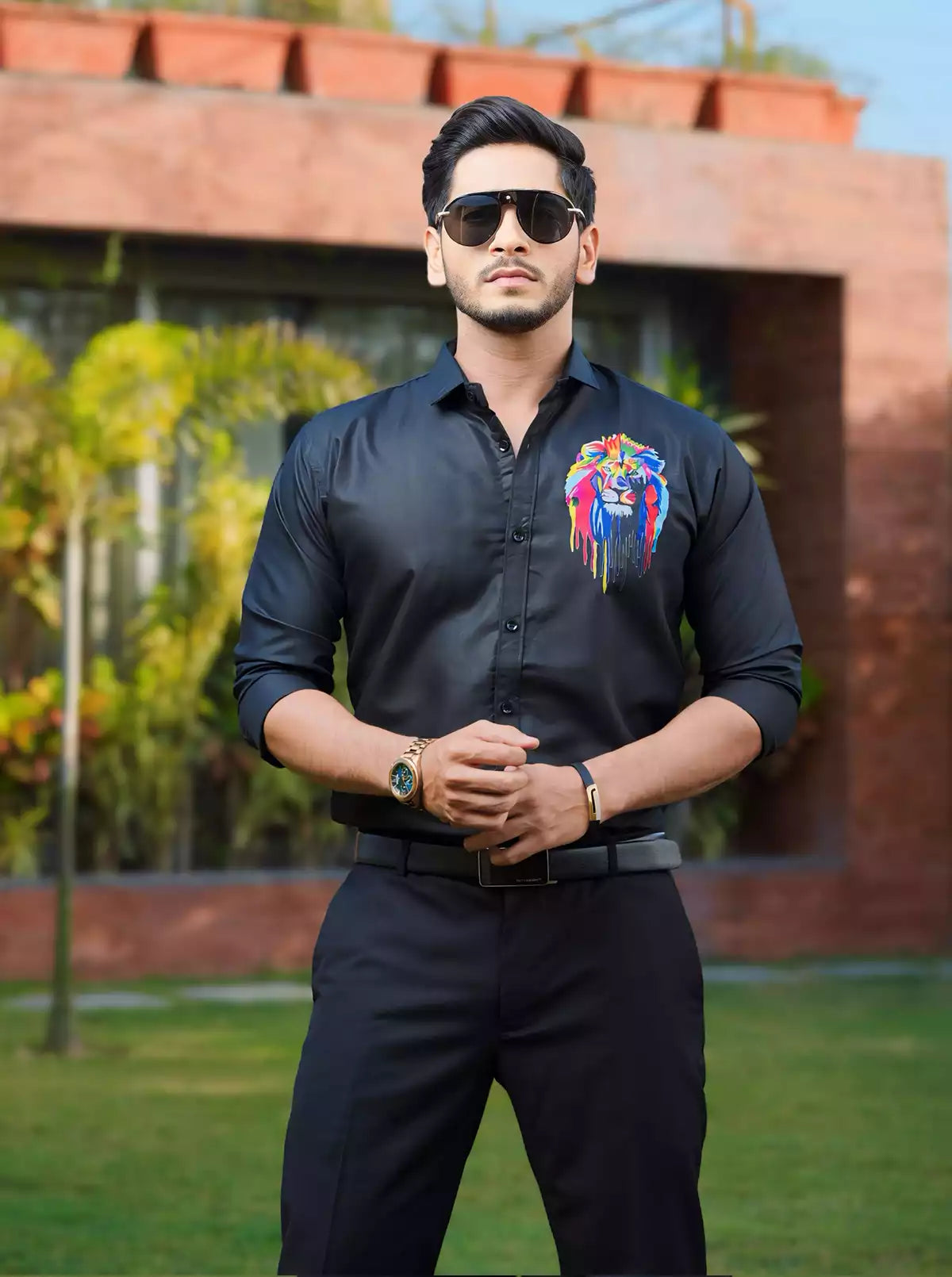 Multicolor Lion Designer Shirt