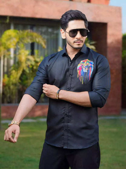 Multicolor Lion Designer Shirt