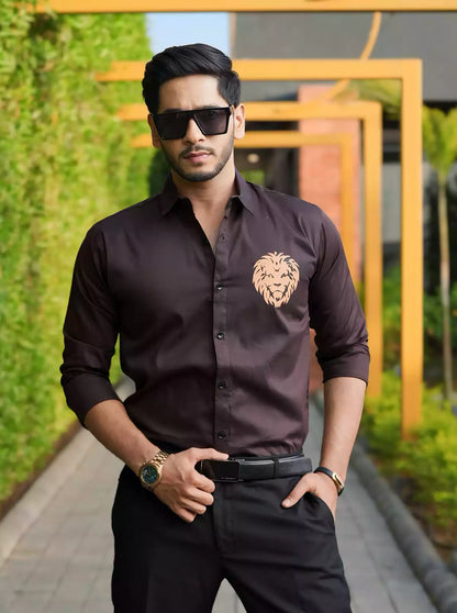 Lion Printed Designer Shirt
