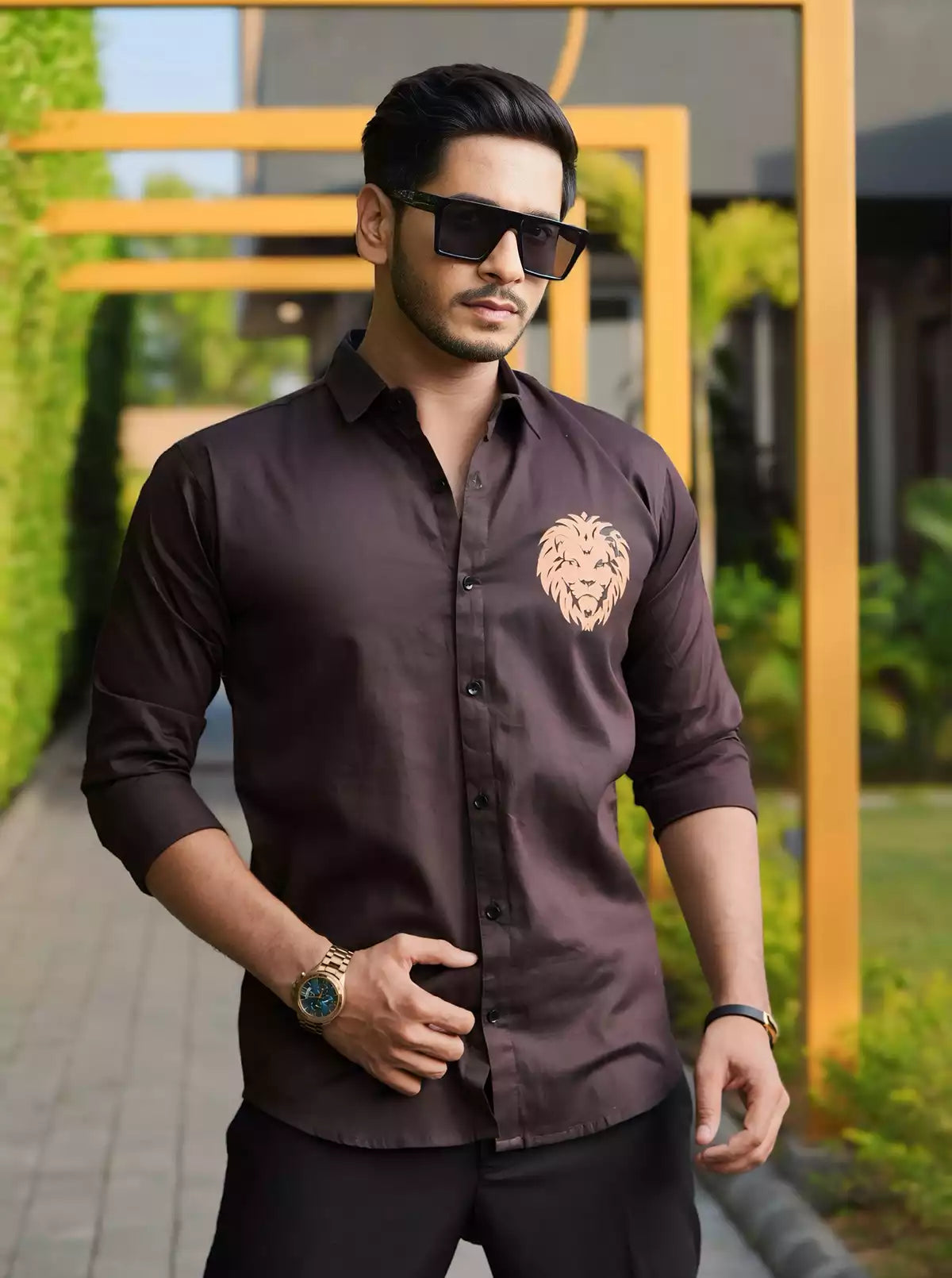 Lion Printed Designer Shirt