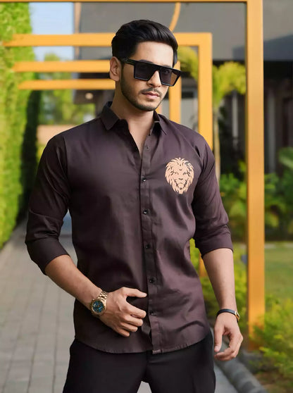 Lion Printed Designer Shirt