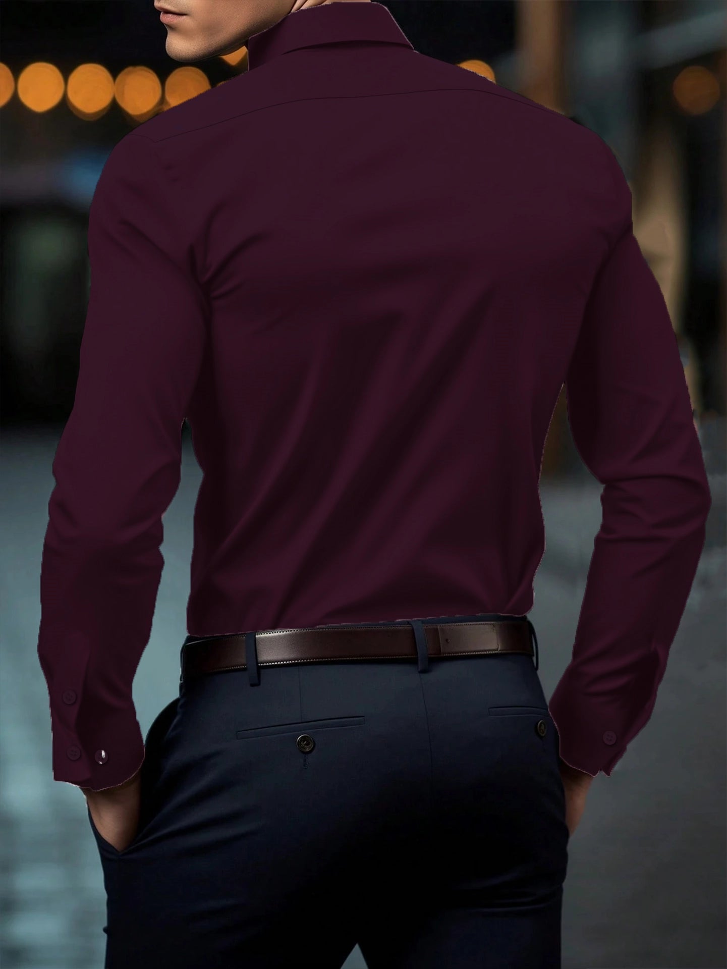 Dark Maroon Office Wear Shirt
