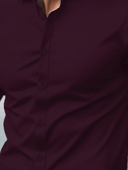 Dark Maroon Office Wear Shirt